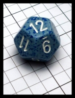 Dice : Dice - 12D - Chessex Blue and Blue Speckle with White Numerals - POD Aug 2015